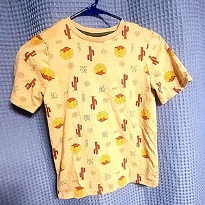 Garanimals 365kids Youth Size L (10) Tan Short Sleeve Western/Cowboy Theme Shirt
